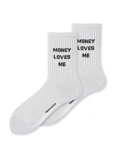 Носки с принтом длинные Money loves me