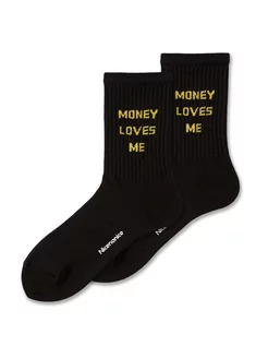 Носки с принтом длинные Money loves me