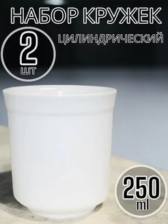 Кружка фарфоровая цилиндрическая, 250 мл, 2 шт