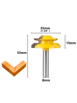 Фреза кромочная для углового сращивания 8х35х15х53 мм