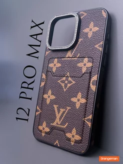 Чехол на iphone 12 pro max с картой Louis Vuitton Стразы