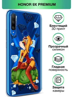 Чехол на Honor 9X Premium с принтом прозрачный