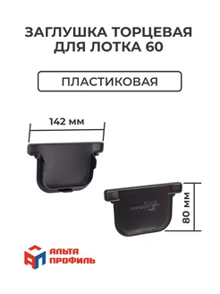 Торцевая заглушка для лотка водоотводного 60мм