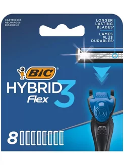 Сменные кассеты для бритья мужские Flex 3 Hybrid, 8 шт