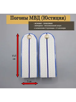 погоны Юстиция (МВД) 1 просвет, на пластике