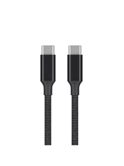 Кабель Type-C — USB-C, 3A, 1 м, черный, нейлон, АХХА