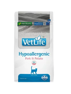 Vet Life Hypoallergenic Pork & Potato корм для кошек, 400 г