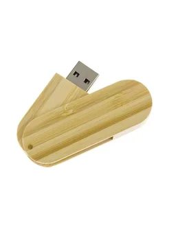 USB Флеш накопитель из Бамбука 32GB, выкидушка овальная