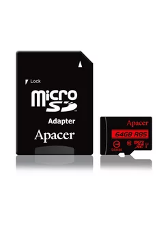 Карта памяти AP64GMCSX10U5-R 64GB + адаптер