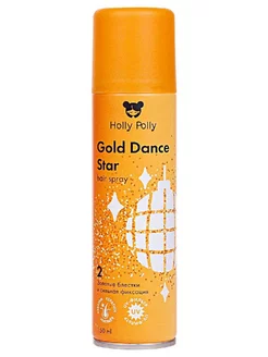 Лак сильной фиксации Gold Dance Star золотые блёстки 150 мл