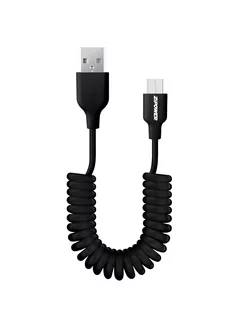 Спиральный кабель USB - MICRO USB, 1м