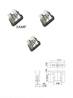 Предохранитель автомобильный micro 2А (3шт)