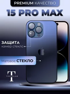 Чехол на iPhone 15 Pro Max Стеклянный Темно-Синий