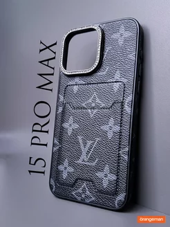 Чехол на iphone 15 pro max с картой Louis Vuitton LV Стразы