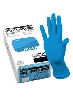 Перчатки латексные смотровые HIGH RISK HR419 Австрия 25 пар