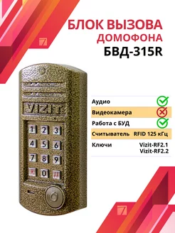 Блок вызова домофона БВД-315R