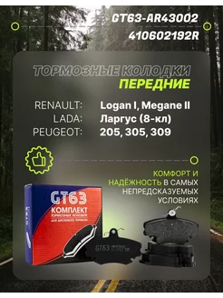 Тормозные колодки передние Renault Logan 1 410602192R