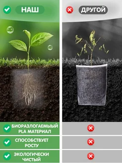 Пакеты для рассады биоразлагаемые мешки 0. 3 литра 12х15 см