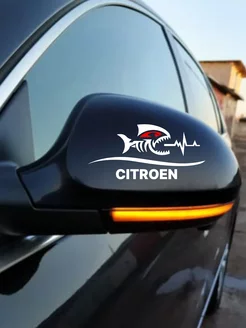 Наклейка на зеркало пиранья Citroen 7х15см