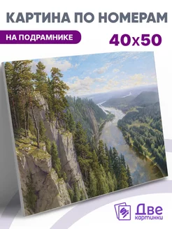 Картина по номерам Река и скалы 40х50