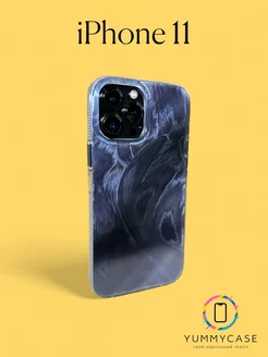 Чехол на iPhone 11 с принтом блестящий темно-синий