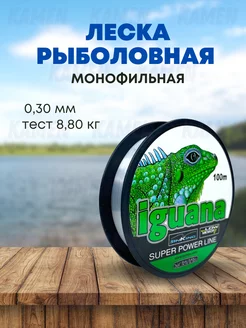 Рыболовная леска монофильная Iguana 0.30 мм - тест 8,8 кг