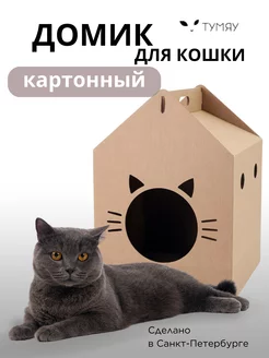 Домик для кошек картонный