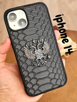 Чехол на iPhone 14 герб России тонкий Питон