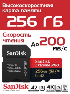 Карта памяти microSD 256 ГБ Extreme Pro A2 V30 UHS-I U3