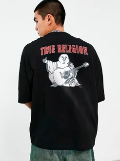 Футболка оверсайз с принтом TRUE RELIGION