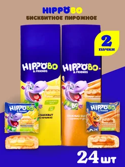 Бисквитное пирожное HippoBo (банан и сгущенка) 24шт