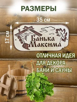 Табличка именная для бани и сауны на дверь с именем Максим