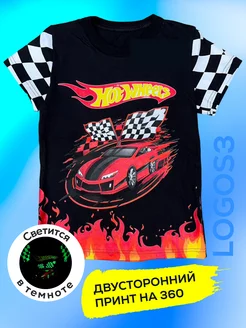 Футболка черная с принтом хот вилс hot wheels