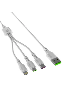 Кабель для зарядки 3 в 1 Type-C, Lightning, Micro-USB 1м