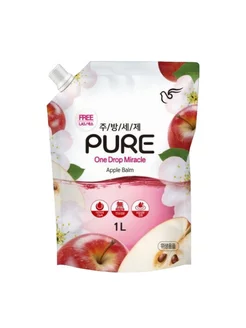 Гель для мытья посуды Pure Apple Balm, 1 л, Южная Корея