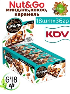 Батончики злаковые nut&go миндаль и кокос