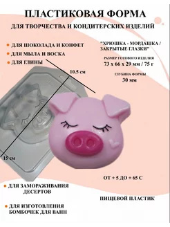 Форма пластиковая Хрюшка закрытые глазки