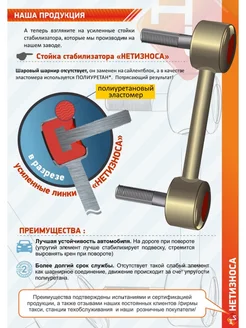 Стойка стабилизатора полиуретановая усиленная NL120